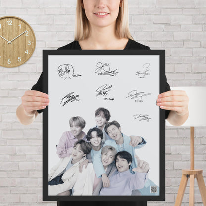 BTS Framed Poster with Autographs