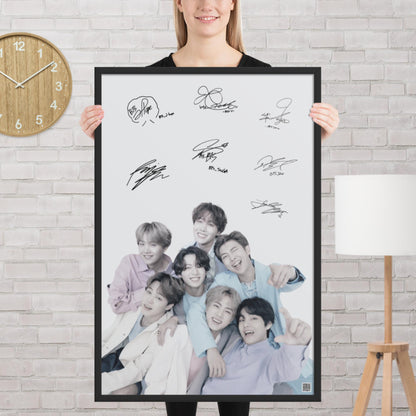 BTS Framed Poster with Autographs